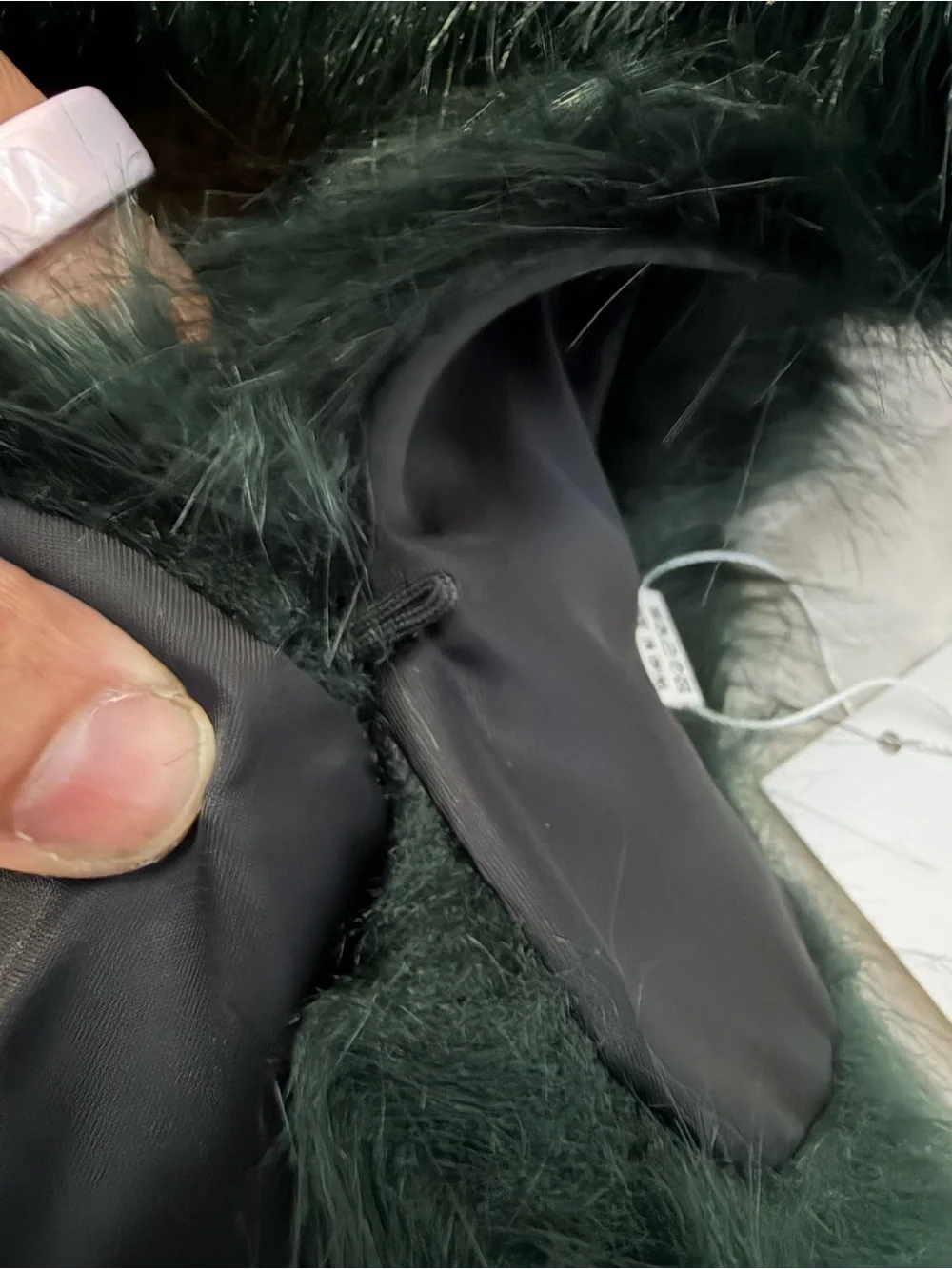 Dark Green Faux Fur Collar Scarf
